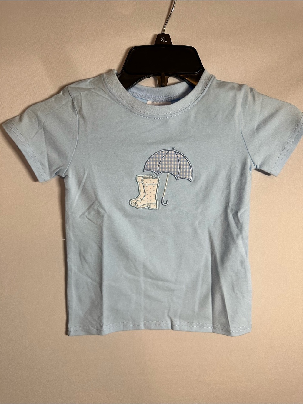 Kids Light Blue Rainboot & Umbrella Tee